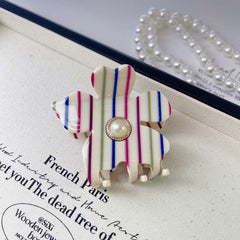 French Pearl Flower claw clip Simple sweet acetic acid hair clip Shark clip girl children top clip ponytail clip hair accessories