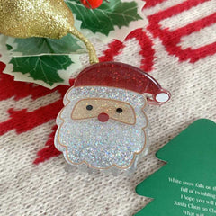 New Christmas Acrylic Glitter hair clips Red Santa hair accessories Cute Snow shark clip Accessories