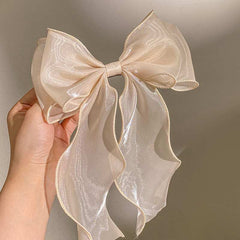 Super fairy bow hair accessories streamers Sweet cute hair clip female back of head clip Headgear spring hair clip
