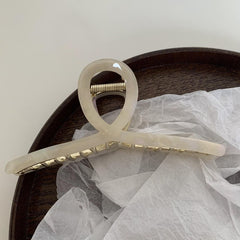 Acetic acid hair clip Korean celebrity large cross back head shark clip temperament floral grab clip pearl hair accessories