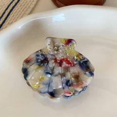 Personality Niche shell Shape Color acetic acid rhinestone Delicate claw small side hair clip Hair accessories