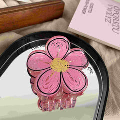 New children's graffiti flower claw clip cute Hair Bun claw clip Girl sweet dopamine hair accessories