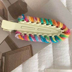 Rainbow Cute little shovel hair clip surfboard duck beak clip woolen yarn hair barrette