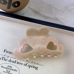 Niche design rhinestone claw clip love acetic acid hairpin back head hairpin shark clip acetate women hair accessories