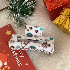 New Christmas claw hair clip Santa hat generous claw snowflake hair clip hair accessories back head shark clip