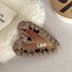 Five-pointed Star top clip advanced Barrette star love velvet hair clip cute girl duck beak clip bangs side clip