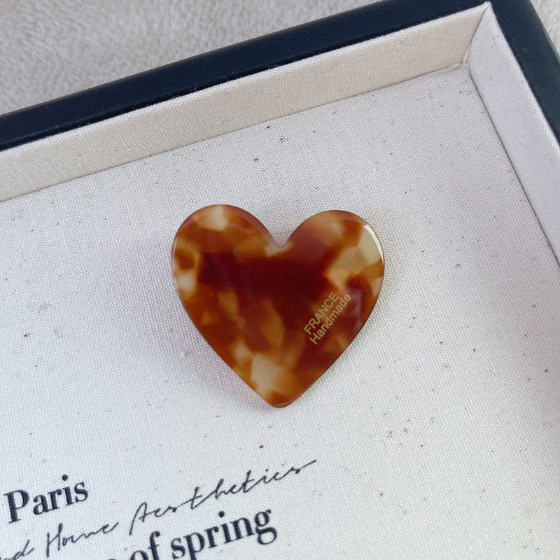 Autumn Winter Love Leopard Acetic Acid Side Clip Girl Accessories