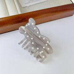 New Bear Pearl Acetic Acid Hair Clip Cute Shark Ponytail Accessory