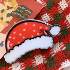 New Christmas Acetate hair clips Red Santa hair accessories Cute claw clip Snow shark clip