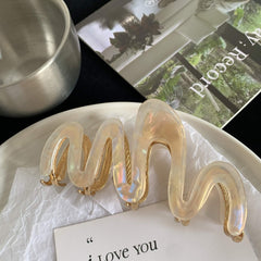 Fashion Metal Wave Acetic Acid Hairpin New Temperament Hair Jumbo Hair Claw Clip Accessories