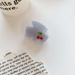 Korean girl small claw acetic acid cute wind cherry bangs clip broken hair clip shark clip hair accessories wholesale