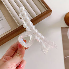 Korean acetate fishtail hairpin Back head hairpin Shark clip Elegant pearl clip accessories