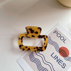 Chic minority acetic acid clip retro temperament hollow leopard hair clip square hair accessories