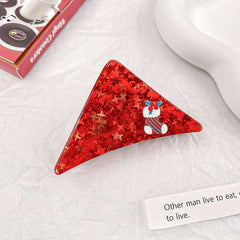 2023 Christmas Glitter Acrylic Santa Claus Hair Clip Accessories