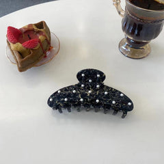Korean new pearl acetic acid clip diamond claw small fragrant wind hairpin temperament light luxury shark clip