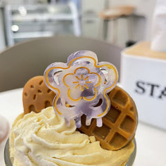 New acetic acid hairpin cute flower hairpin hollow flower small claw clip candy color temperament broken hairpin