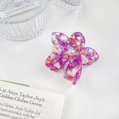 Acetic acid flower clip temperament beautiful hair clip pan hair clip holiday pearl shark clip
