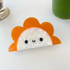 Sunflower smiley face fun acetic clip Cute simple hair clip cartoon cloud hair claw creative head clip