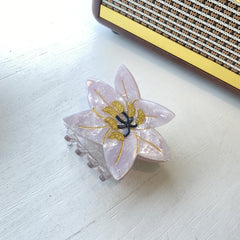 French flower series acetic acid claw clip calendula shark clip lily peony hair clip shark clip