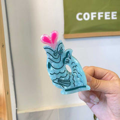 Ins acetic acid clip Cat hair clip animal hair accessories Small hair accessories shark clip