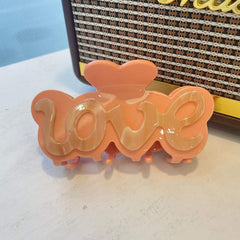 New acetic acid claw clip temperament LOVE letter hairpin Sweet hair clip girl cute shark clip