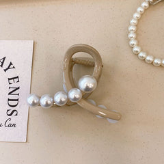 ins simple claw clip women 2023 new pearl hairpin temperament shark clip