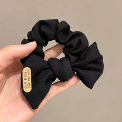 Cute bear scrunchie colon ring Simple retro French bow hair tie women's hair fabric hair tie hair accessories