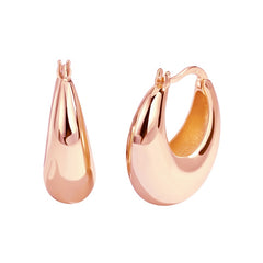 Stylish modern circular brass gold-plated earrings simple INS small chubby C-shaped buckle female