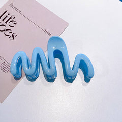 Summer colored Wave claw clip women's large back head disc hairpin sensation shark clip headpiece Net Red hair card