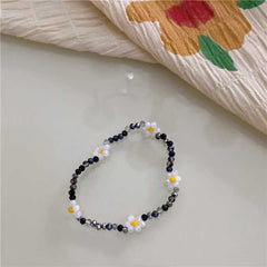 New Korean colorful candy color beaded bracelet sweet and cute girly style crystal flower bracelet every hand accessories