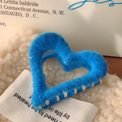 Autumn Winter Wool Love Hairpin Metal Shark Hair Claw Clip