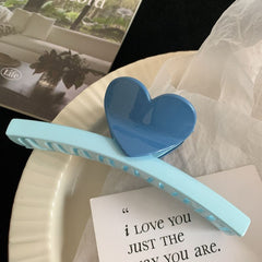 Colorful dopamine Heart claw clip women's large shark clip hair accessories