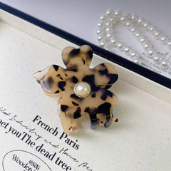 French Pearl Flower claw clip Simple sweet acetic acid hair clip Shark clip girl children top clip ponytail clip hair accessories