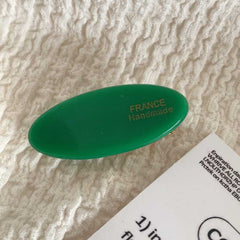 Korea Ins wind gold label cream small thick oval hair clip fringe side duck beak clip