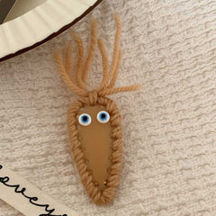 Funny turnip children's hair accessories simple cute hairpin handwoven wool side clip cartoon headdress new women