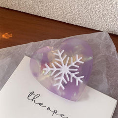 Snowflake Heart Acetate hair clip Side fringe clip Heart Duck clip Christmas hair clip New hair accessories