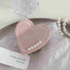 Korean acetic acid hairpin purple pink pearl love shark clip fashion hairpin new style Heart hair claw clip