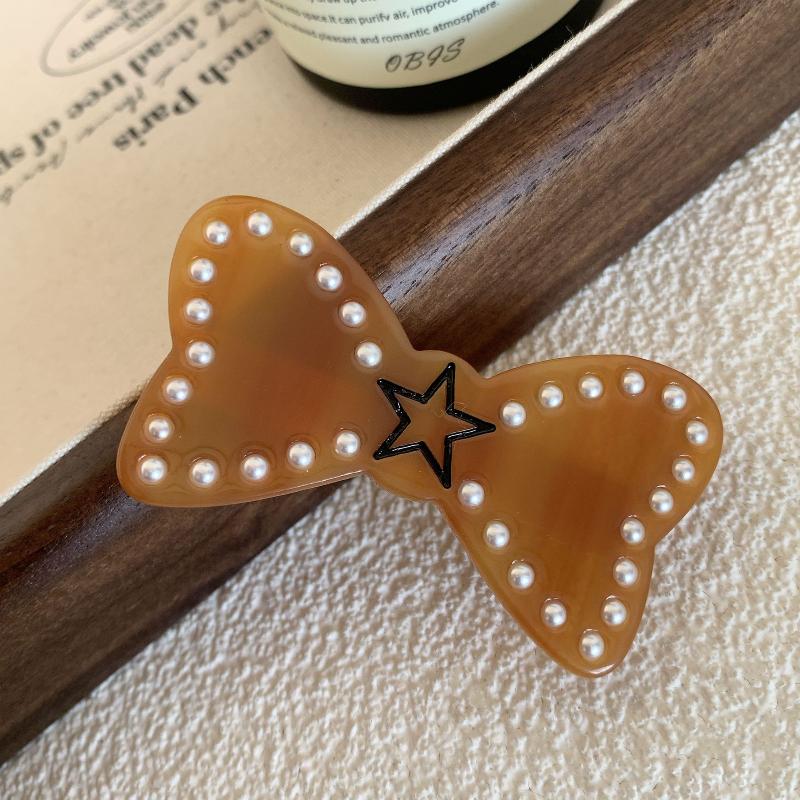 Korean Sweet Duckbill Clip Five-Point Star Bow Hairpin Accessory