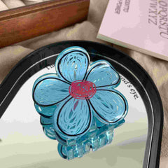 New children's graffiti flower claw clip cute Hair Bun claw clip Girl sweet dopamine hair accessories