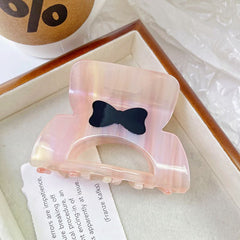 Korean bow hair clip cute acetic acid shark clip sweet gradient color girl claw clip hair accessories