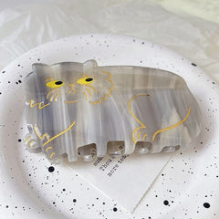 New French large cat hair claw tortoiseshell Siamese Orange cat acetate hairpin Cat shark clip women hair accessories