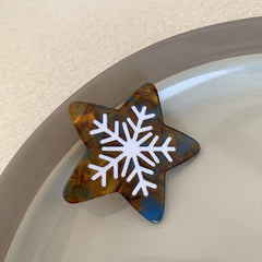 Pentagram acetate hairpin Cute Snowflake fringe side clip Simple temperament duck clip delicate barrette new