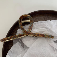 Acetic acid hair clip Korean celebrity large cross back head shark clip temperament floral grab clip pearl hair accessories