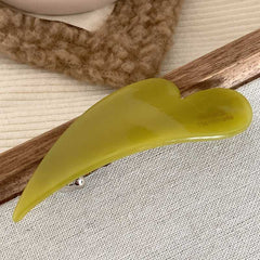 Korean simple temperament acetic acid oblique heart hair clip edge clip Japanese girl heart spring clip bangs clip hair accessories