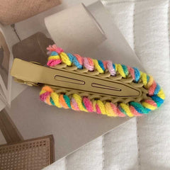 Rainbow Cute little shovel hair clip surfboard duck beak clip woolen yarn hair barrette