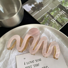 Fashion Metal Wave Acetic Acid Hairpin New Temperament Hair Jumbo Hair Claw Clip Accessories