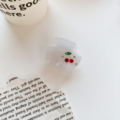 Korean girl small claw acetic acid cute wind cherry bangs clip broken hair clip shark clip hair accessories wholesale