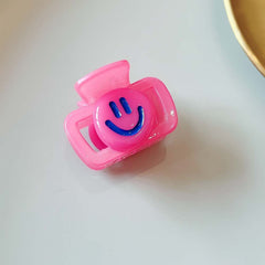 Colorful smiley face hair claw clip Korean acrylic acetate hair accessory bangs grab Instagram teenage Internet celebrity square hair claw