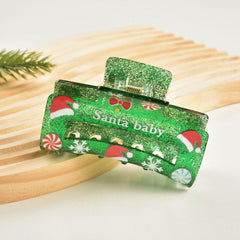 Christmas hair clip Small Square Acrylic hair clip 2023 new style accessories
