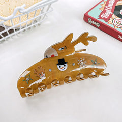 Christmas claw clip fun snowman Elk hair claw shark clip cute hair accessories